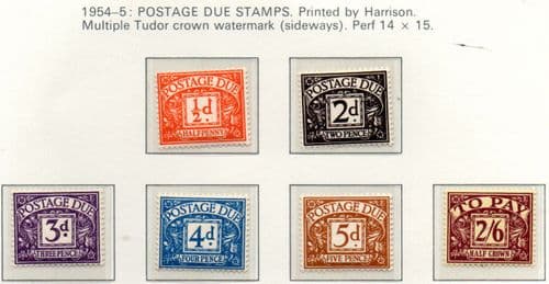 Great Britain 1954 Post Due Set Fine Mint