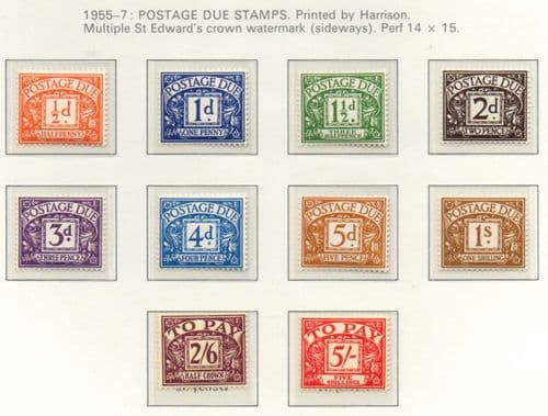 Great Britain 1955 Post Due Set Fine Mint