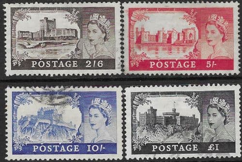 Great Britain 1955 Queen Elizabeth II Definitive Castles DLR Set Fine Used
