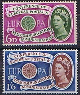 Great Britain 1960 European Postal and Telecommunications Set Fine Mint