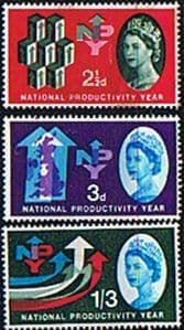 Great Britain 1962 National Productivity Year Phosphor Set Fine Mint