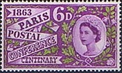 Great Britain 1963 Centenary of Paris Postal Conference Phospher Fine Mint