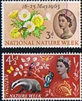 Great Britain 1963 National Nature Week Phosphor Set Fine Mint