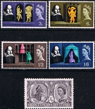 Great Britain 1964 William Shakespeare Set Fine Mint