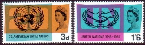 Great Britain 1965 United Nations ICY Phosphor Set Fine Mint