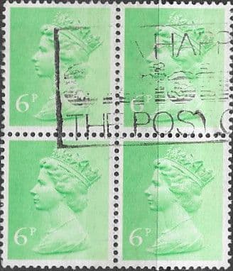 Great Britain 1971 Machin SG X870 Block of 4 Fine Used