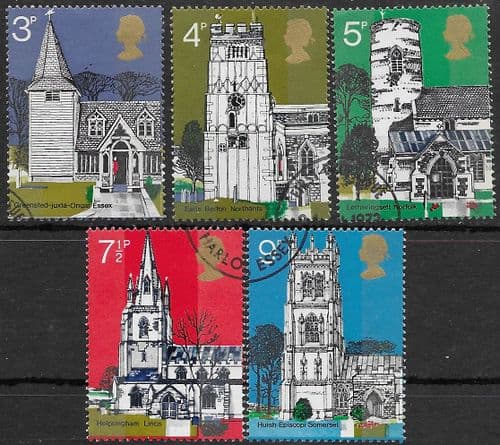 Great Britain 1972 British Architecture Village Churches Set Fine Used