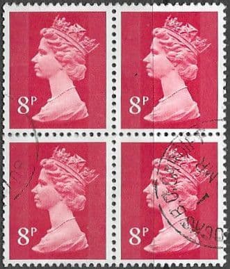 Great Britain 1973 Machin SG X878 Block of 4 Fine Used