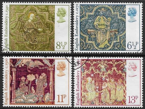 Great Britain 1976 Christmas. English Medieval Embroidery Set Fine Used