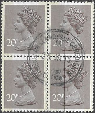 Great Britain 1980 Machin SG X998 Block of 4 Fine Used