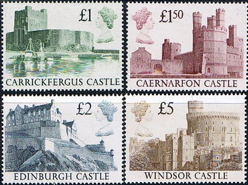 Great Britain 1988 Castles High Values Set Fine Mint