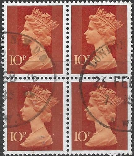 Great Britain Machin 1971 SG X885 Fine Used Block of 4