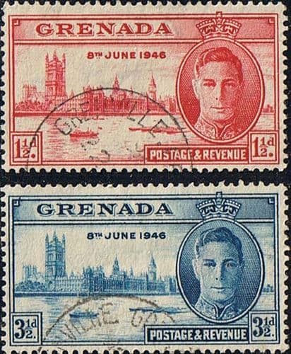 Grenada 1946 King George VI Victory Set Fine Used