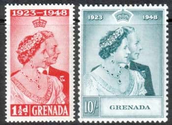 Grenada 1948 King George VI Royal Silver Wedding Set Fine Mint