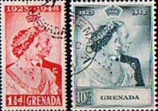 Grenada 1948 King George VI Royal Silver Wedding Set Fine Used