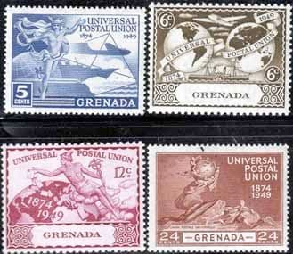 Grenada 1949 Universal Postal Union Set Fine Mint