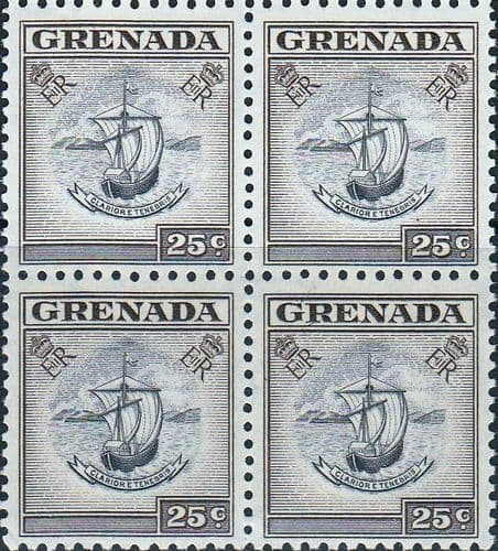 Grenada 1953 Badge of the Colony SG 201 Fine Mint Block of 4