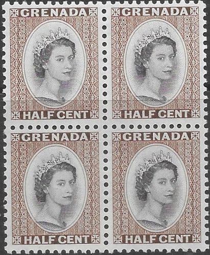 Grenada 1953 Queen Elizabeth Head SG 192 Fine Mint Block of 4