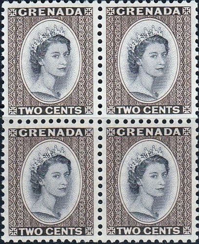 Grenada 1953 Queen Elizabeth Head SG 194 Fine Mint Block of 4