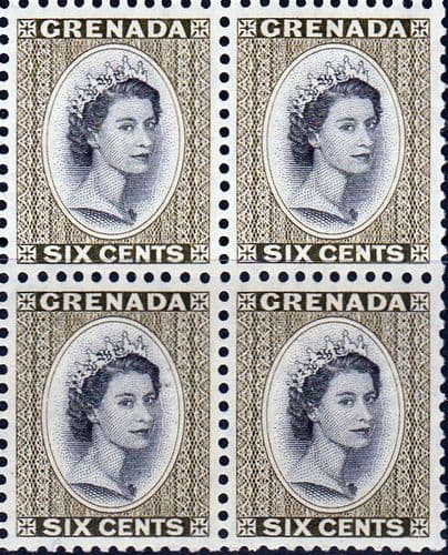 Grenada 1953 Queen Elizabeth Head SG 198 Fine Mint Block of 4