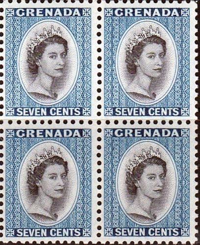 Grenada 1953 Queen Elizabeth Head SG 199 Fine Mint Block of 4
