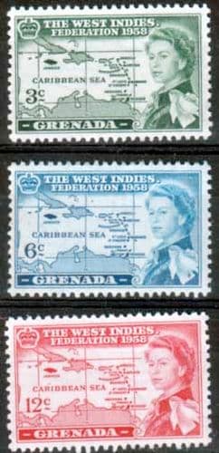 Grenada 1958 B W I Federation Set Fine Mint