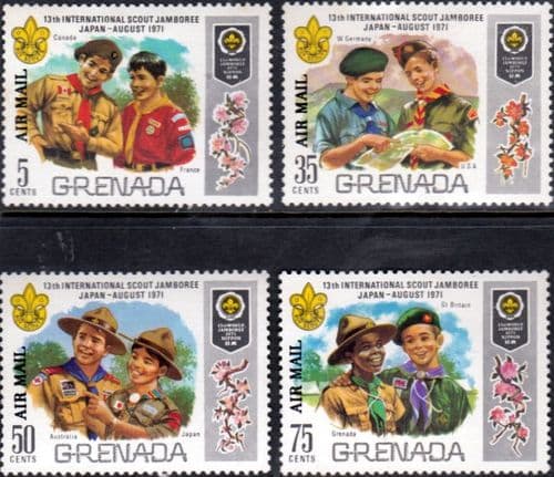 Grenada 1972 World Scout Jamboree Air Mail Set Fine Mint