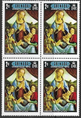 Grenada 1973 Christmas SG 587 Fine Mint Block of 4