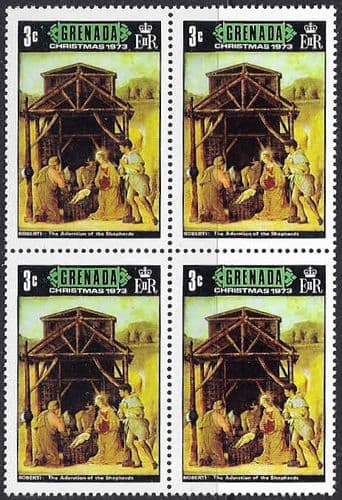 Grenada 1973 Christmas SG 588 Fine Mint Block of 4