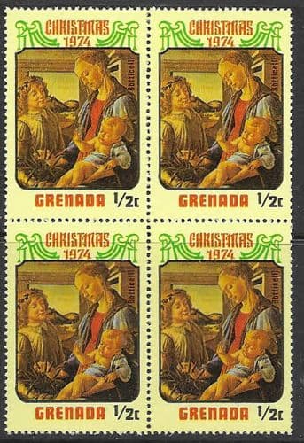 Grenada 1974 Christmas SG 640 Fine Mint Block of 4