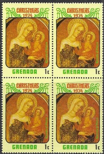 Grenada 1974 Christmas SG 641 Fine Mint Block of 4