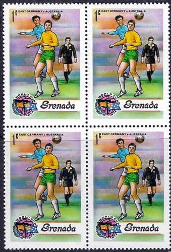 Grenada 1974 World Cup Football Championship SG 620 Fine Mint Block of 4