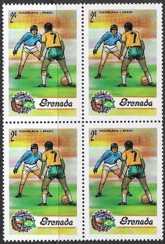 Grenada 1974 World Cup Football Championship SG 621 Fine Mint Block of 4