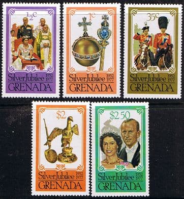 Grenada 1977 Royal Silver Jubilee Set Perf 13.5x14 Fine Mint