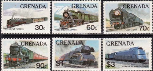Grenada 1982 Trains of the World Set Fine Mint