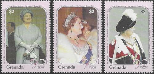 Grenada 1990 Queen Mother 90th Birthday Set Fine Mint