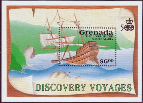 Grenada 1991 Columbus. History of Exploration Miniature Sheet MS 5223a Fine Mint