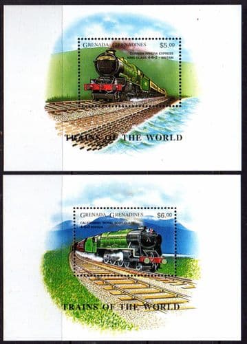 Grenada 1996 Trains of the World Miniature Sheet Set Fine Mint