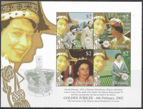 Grenada 2002 Golden Jubilee Miniature Sheet Fine Mint