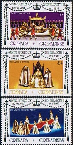 Grenada Grenadines 1977 Royal Visit Set Fine Mint