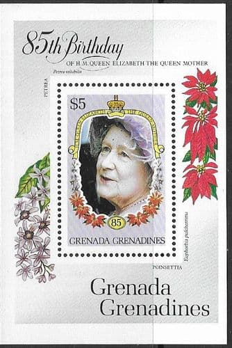 Grenada Grenadines 1985 Queen Mother Life and Times Miniature Sheet Fine Mint