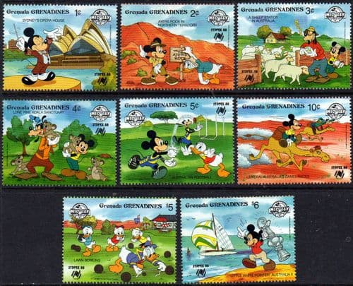 Grenada Grenadines 1988 Birthday of Mickey Mouse Set Fine Mint
