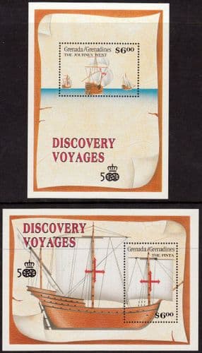 Grenada Grenadines 1991 Discovery of America Set of Miniature Sheets MS 1374 Fine Mint