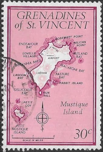 Grenadines of St Vincent 1974 Maps of Islands SG 21 Fine Used
