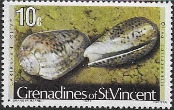 Grenadines of St Vincent 1974 Shells and Molluscs SG 42B Fine Mint