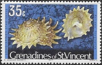 Grenadines of St Vincent 1974 Shells and Molluscs SG 47B Fine Mint