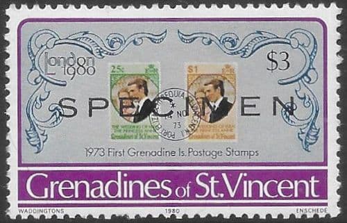 Grenadines of St Vincent 1980 Stampex SPECIMEN SG 169 Fine Mint