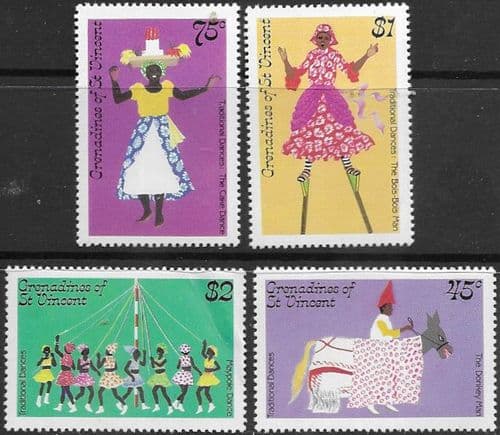 Grenadines of St Vincent 1985 Traditional Dances Set Fine Mint