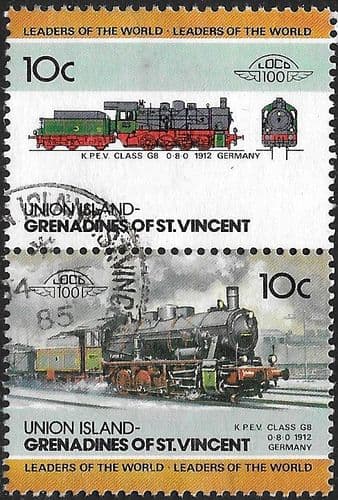 Grenadines of St Vincent 1985 UNION  ISLAND Railway Locomotives 10c Fine Used