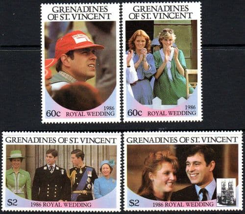 Grenadines of St Vincent 1986 Royal Wedding Set Fine Mint